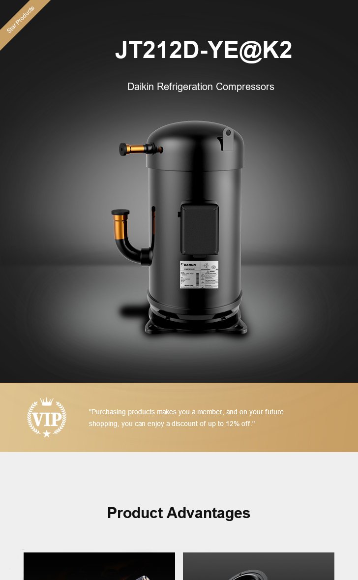 Daikin Compressor JT212D-YE@K2, technical parameters pdf, structure diagram